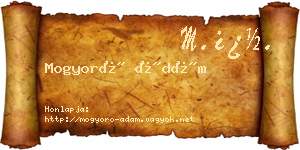 Mogyoró Ádám névjegykártya